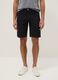 Blue pure cotton regular-fit five-pocket Bermuda shorts_1
