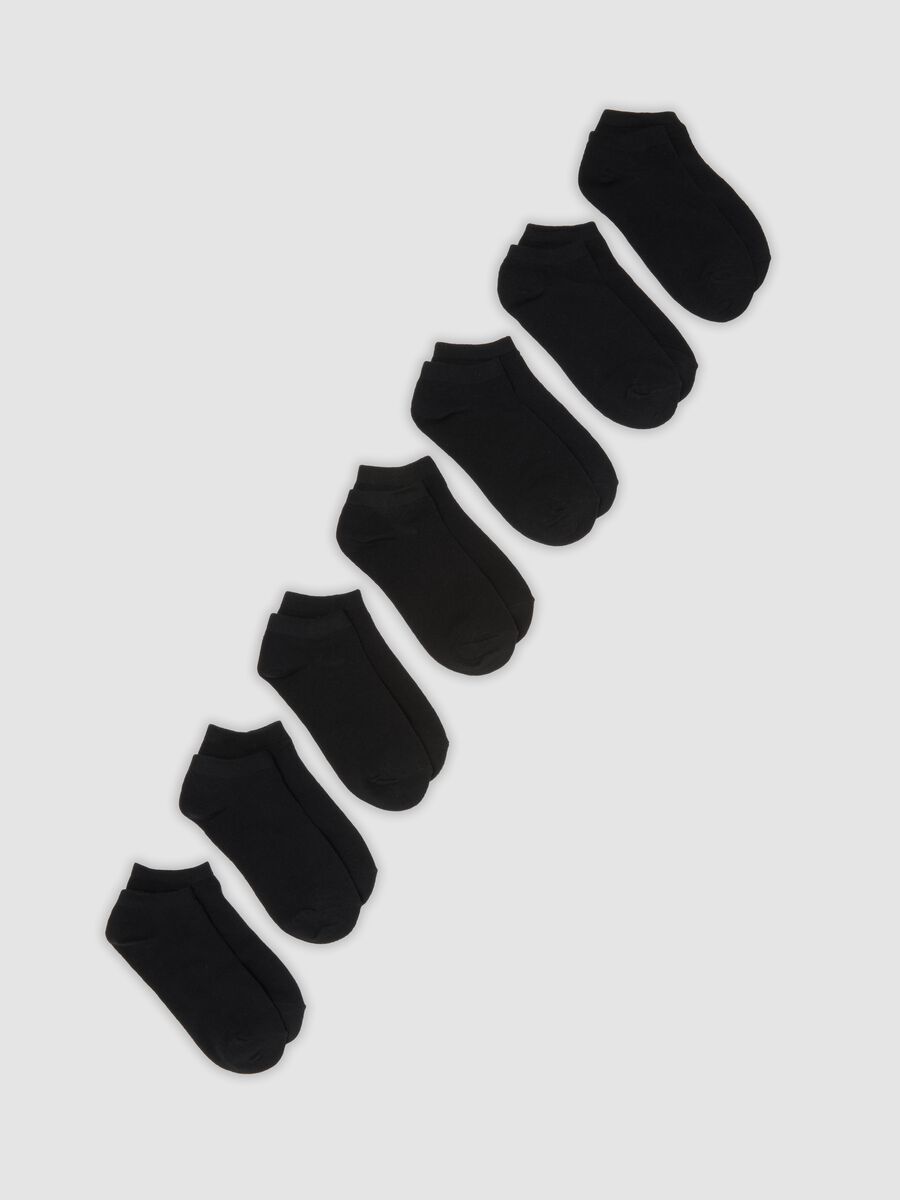 7er-Pack schwarze Kn&ouml;chelsocken aus Bio-Baumwolljersey-Mix_0