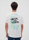 T-shirt bianca in puro cotone jersey e stampa "Water your Flowers" regular fit_3
