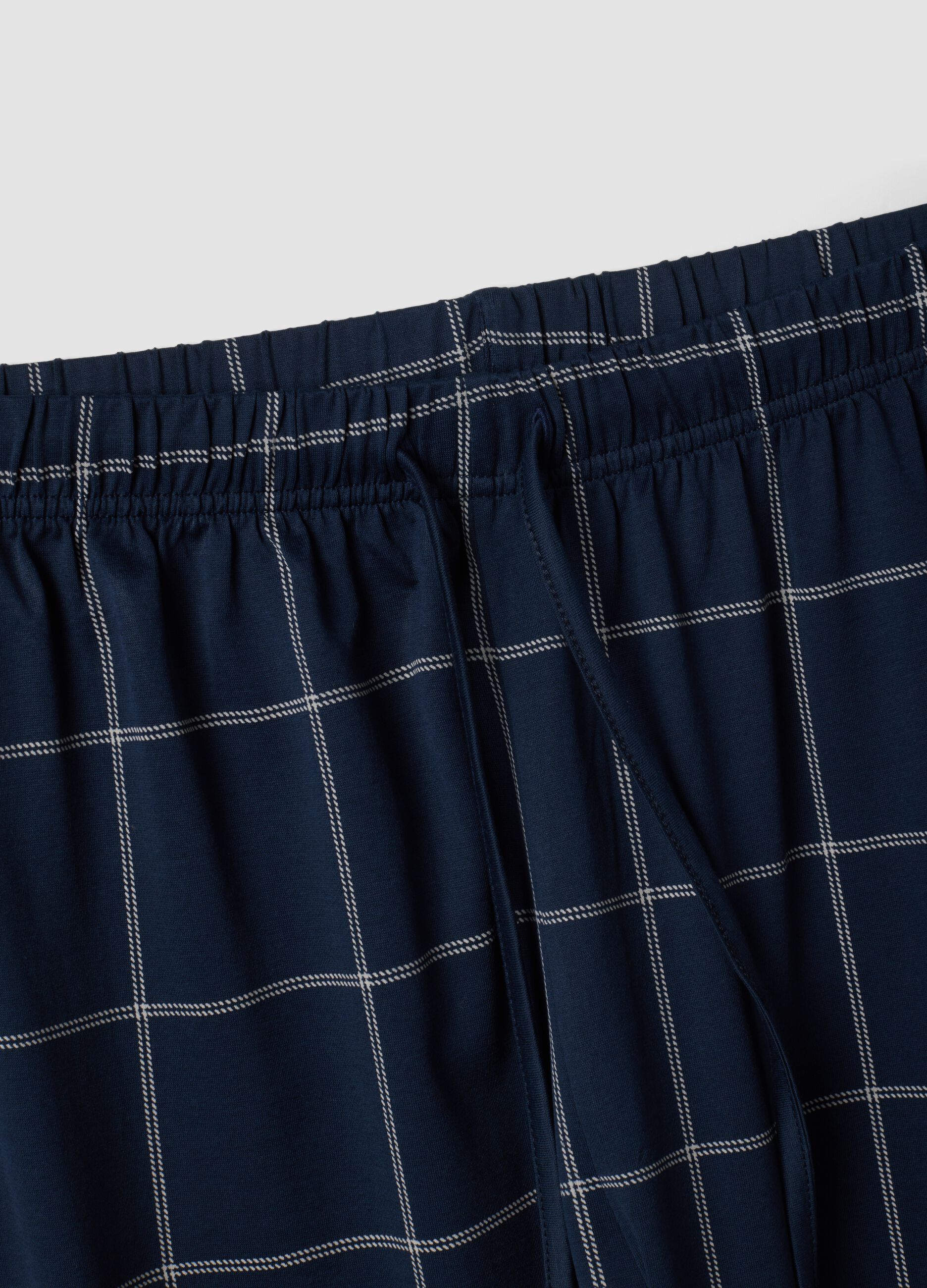 Pigiama blu notte in puro cotone organico con girocollo