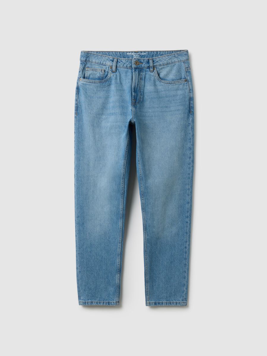Regular fit blue pure cotton denim jeans_4