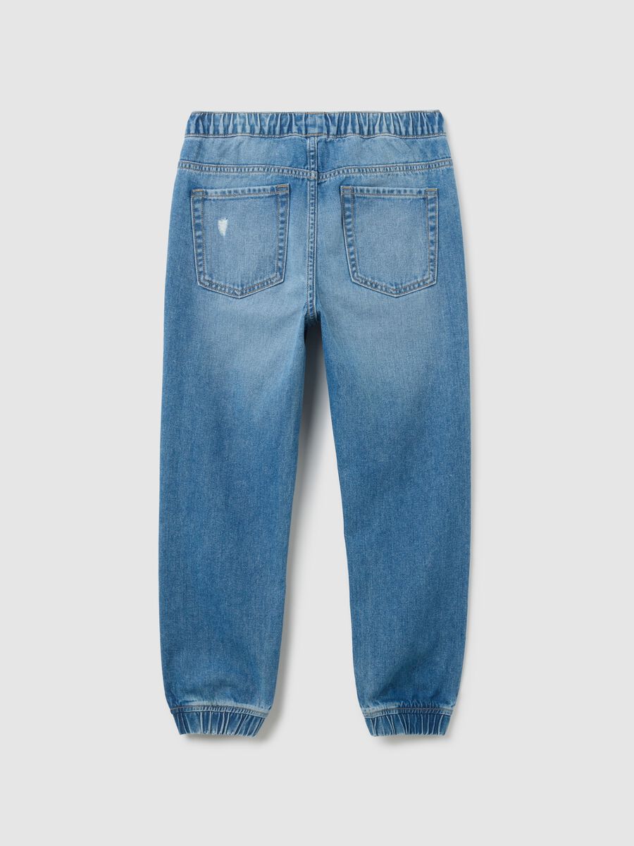 Boy's blue regular fit pure cotton jog denim_4