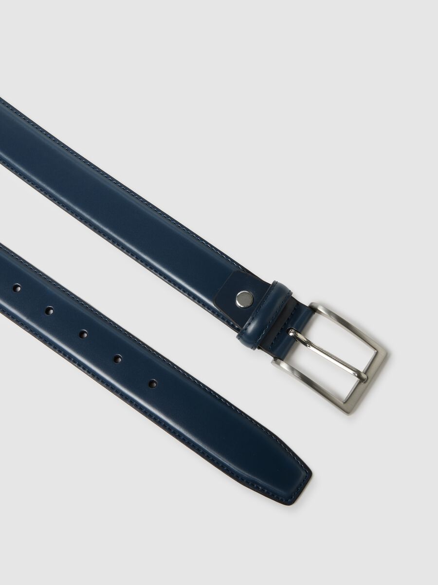 Blue genuine leather belt_1