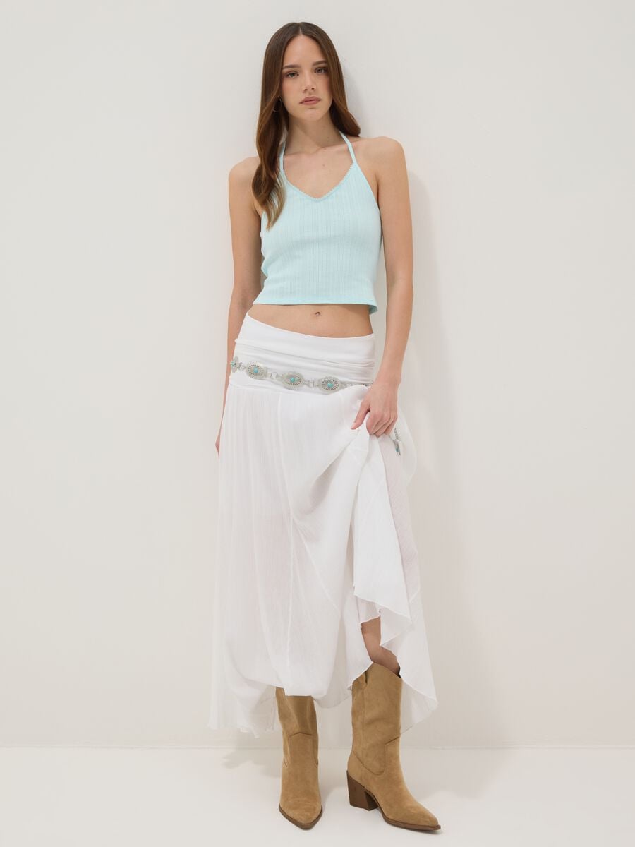Light blue pure cotton ribbed top_2