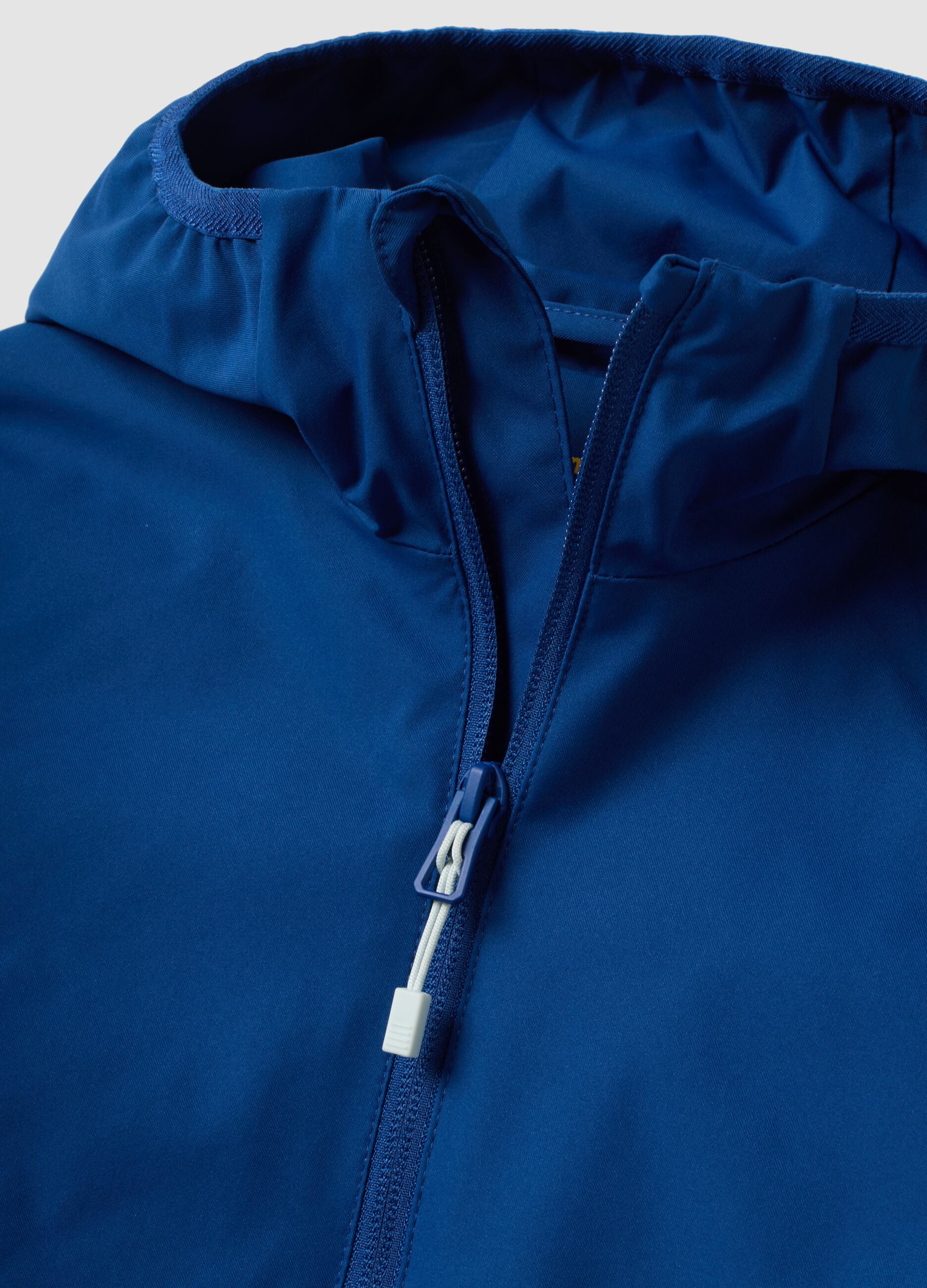 Blue oversized hooded zip jacket for boys