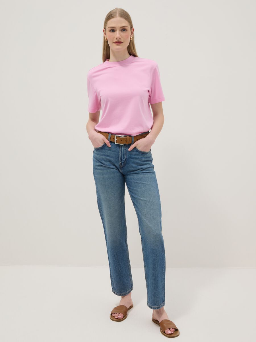 Rosa T-Shirt aus reiner Baumwolle im Regular Fit_2