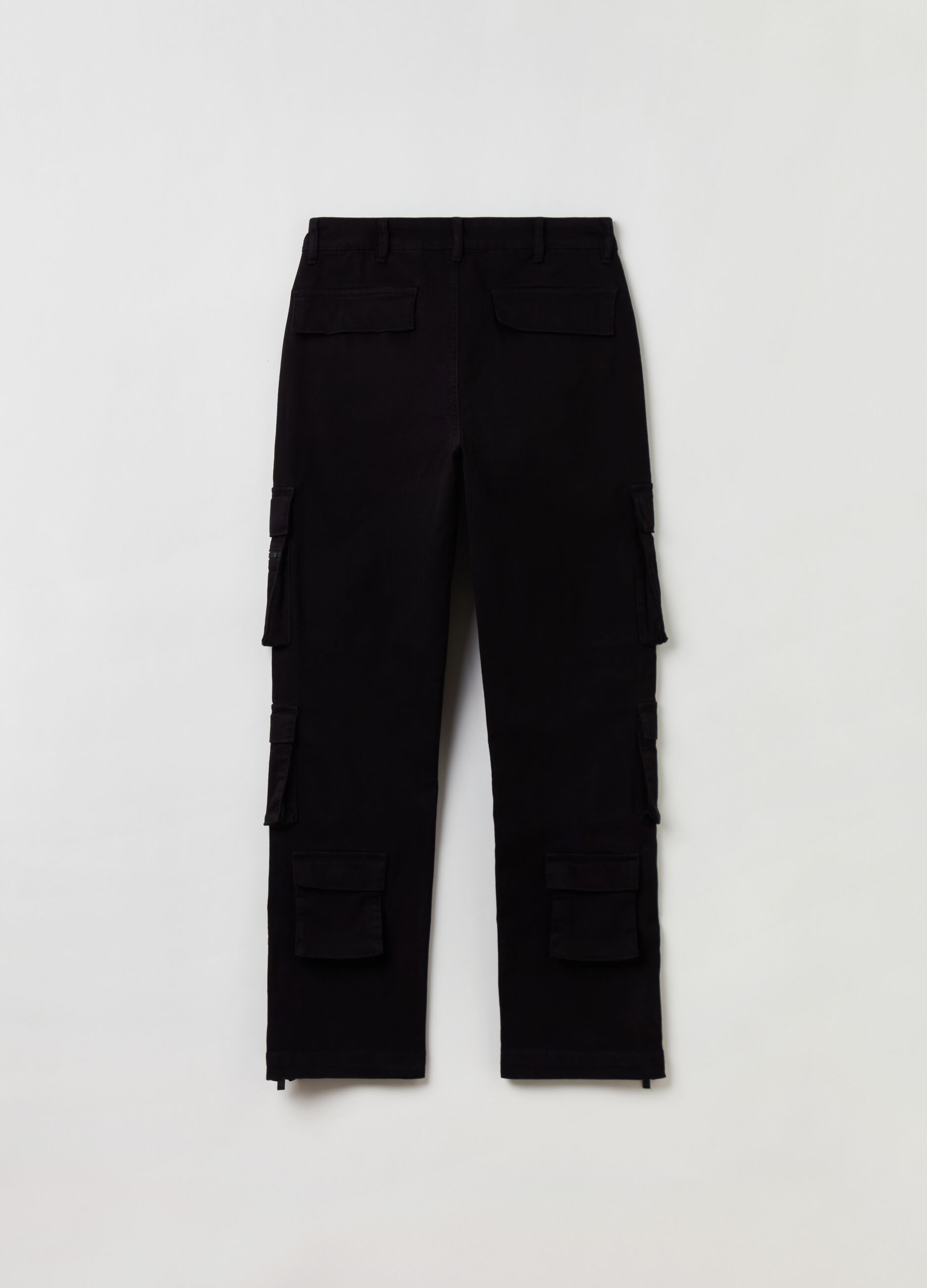 Black Multipocket Cargo Trousers_7