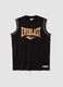 Black sleeveless pure cotton vest with Everlast logo_4