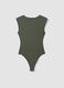 Body verde in tessuto elasticizzato con arricciature regular fit_2