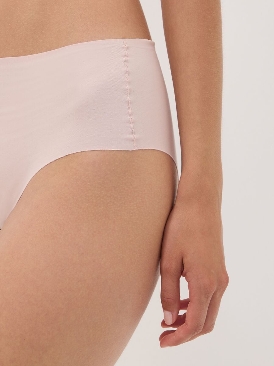High-waisted pink briefs in stretch organic cotton_3