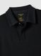 Black short-sleeved cotton blend polo regular fit_5
