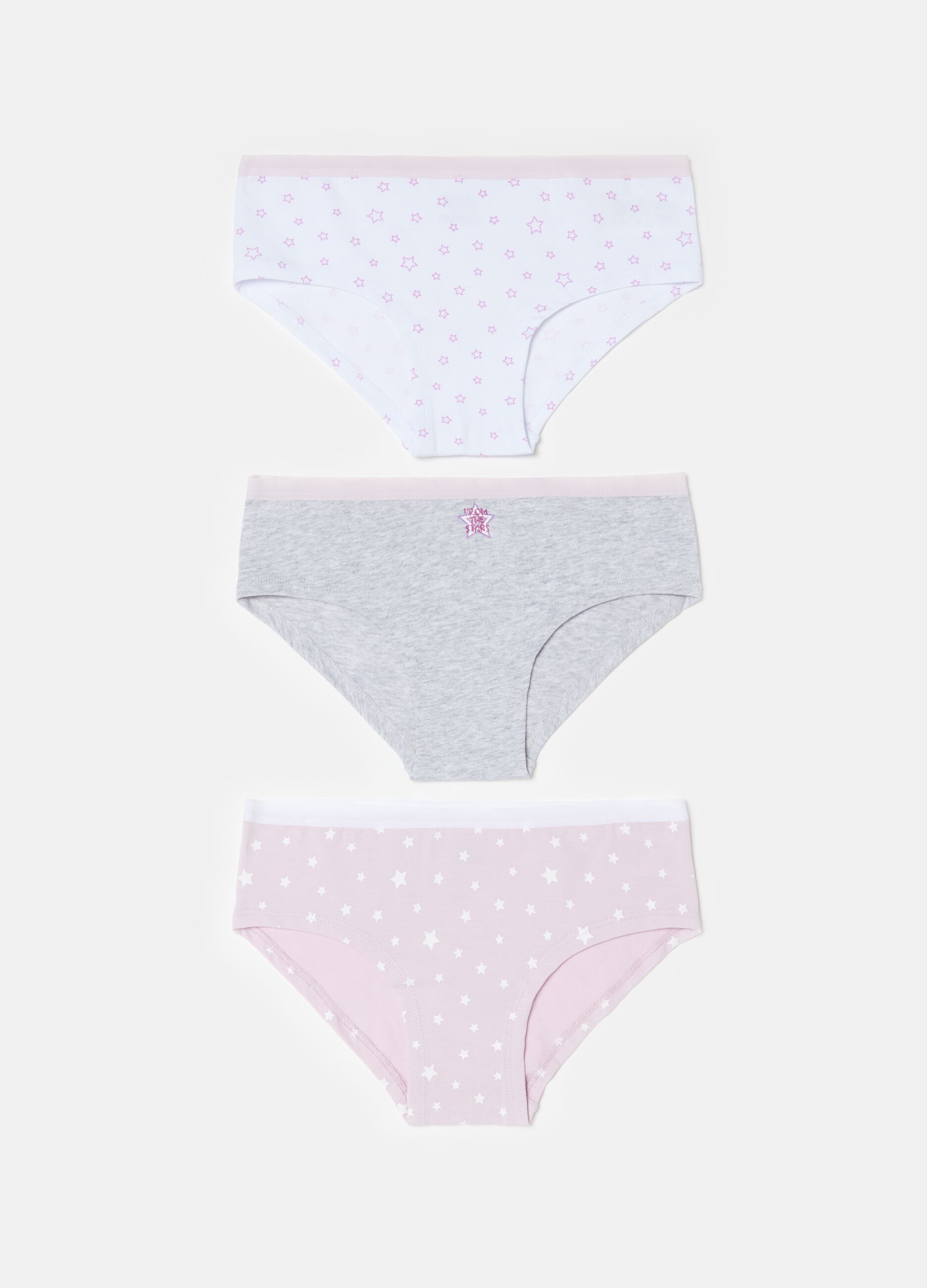 Three-pack organic cotton French knickers
