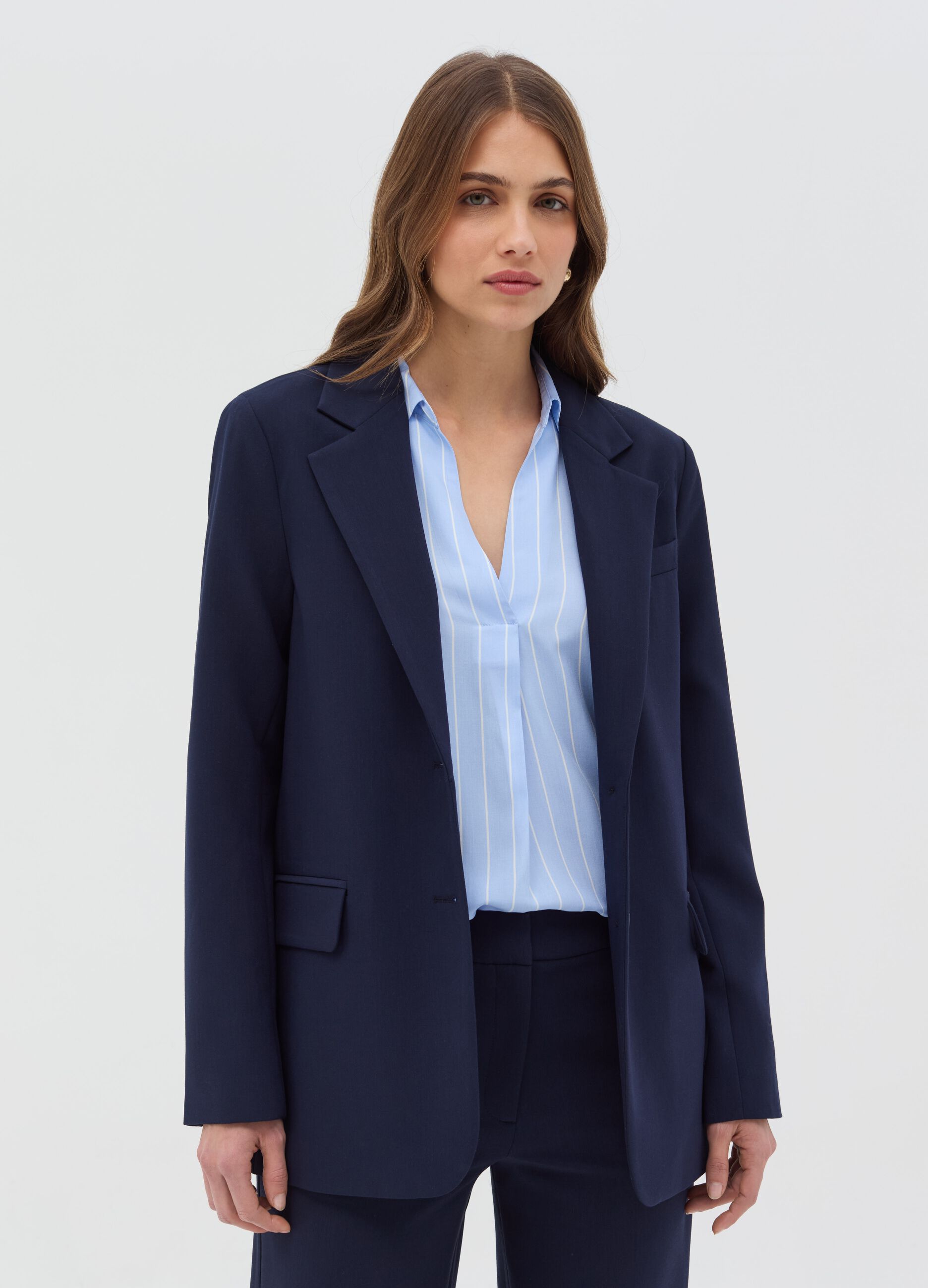Stretch single-breasted blazer