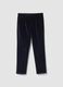 Pantaloni blu navy in cotone elasticizzato_0