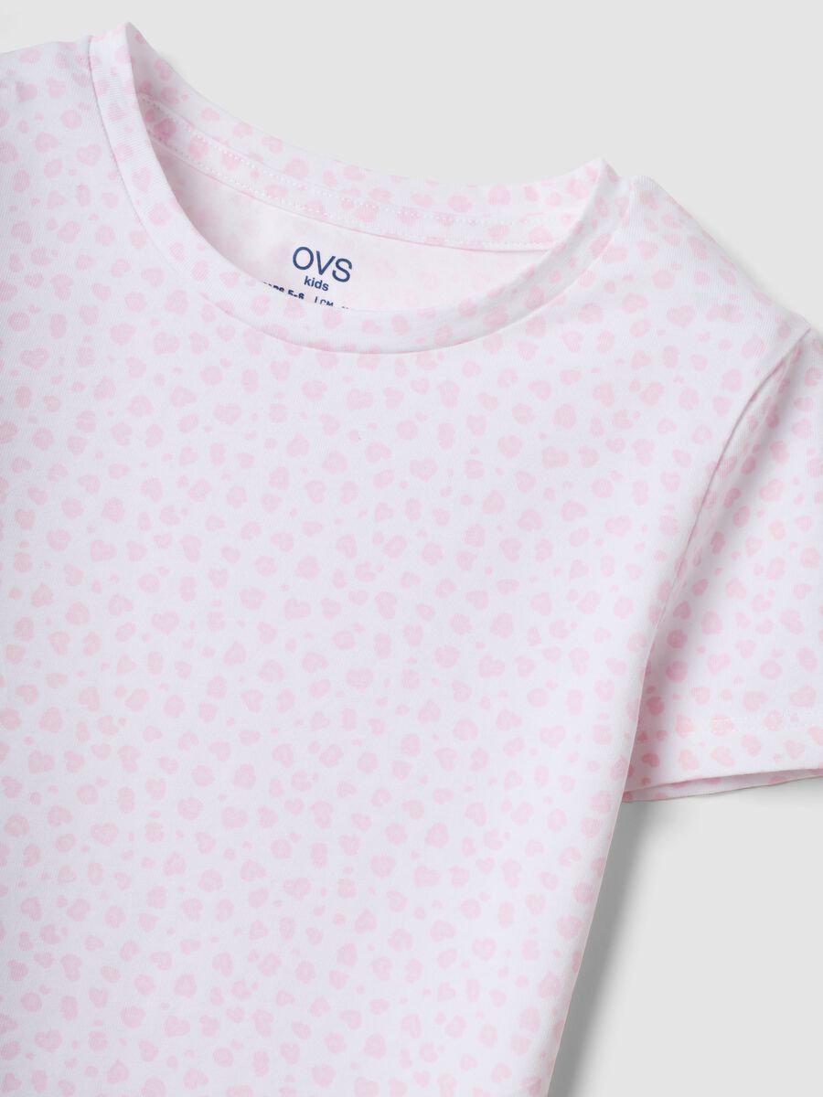2-pack pink stretch organic cotton crew-neck T-shirts with print_2