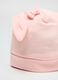 Pink baby hat in pure cotton with ears_2