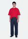 T-shirt rouge col rond en pur coton, coupe boxy_1
