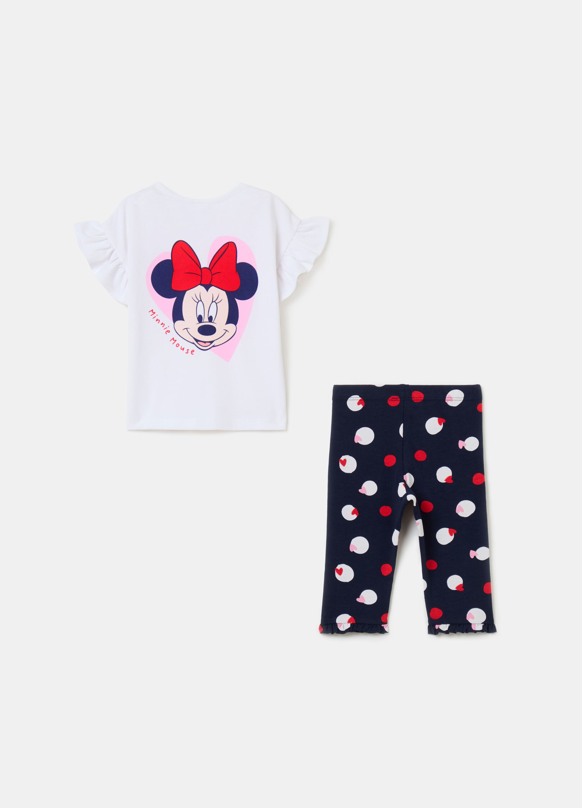 Stretch cotton jogging set with Minnie Mouse print