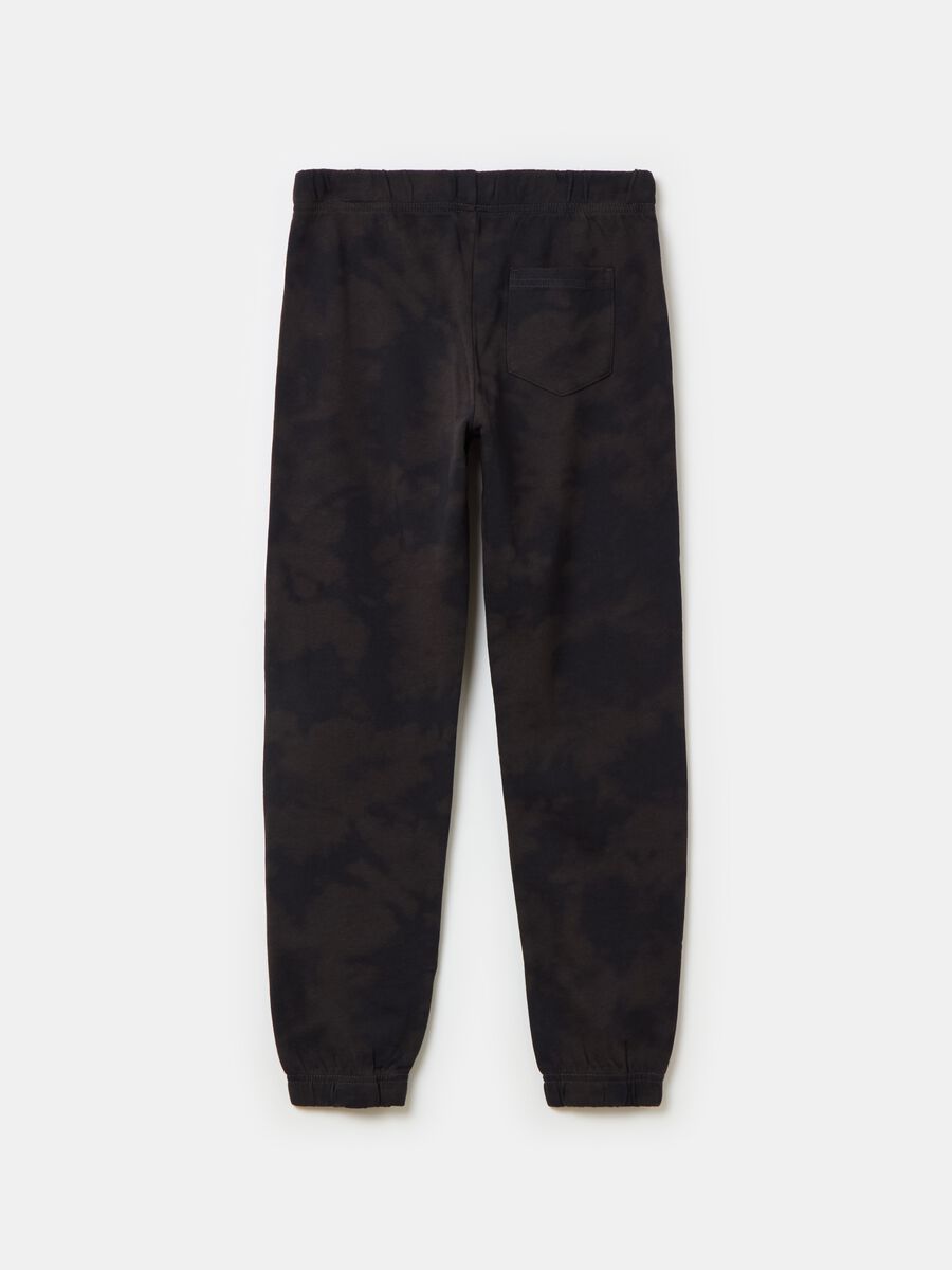 Tie-dye joggers with elasticated trims_1
