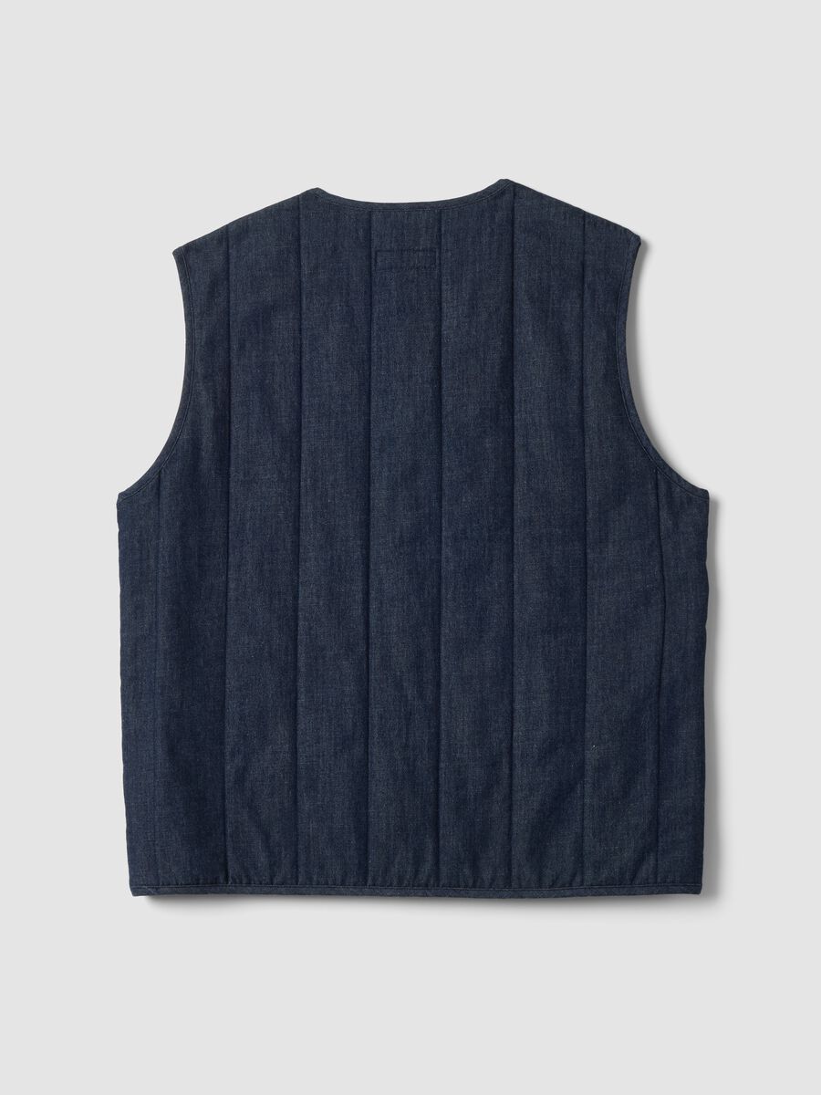 Blue gilet in a cotton, lyocell and viscose blend_2