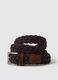 Braided brown belt with metal buckle_2