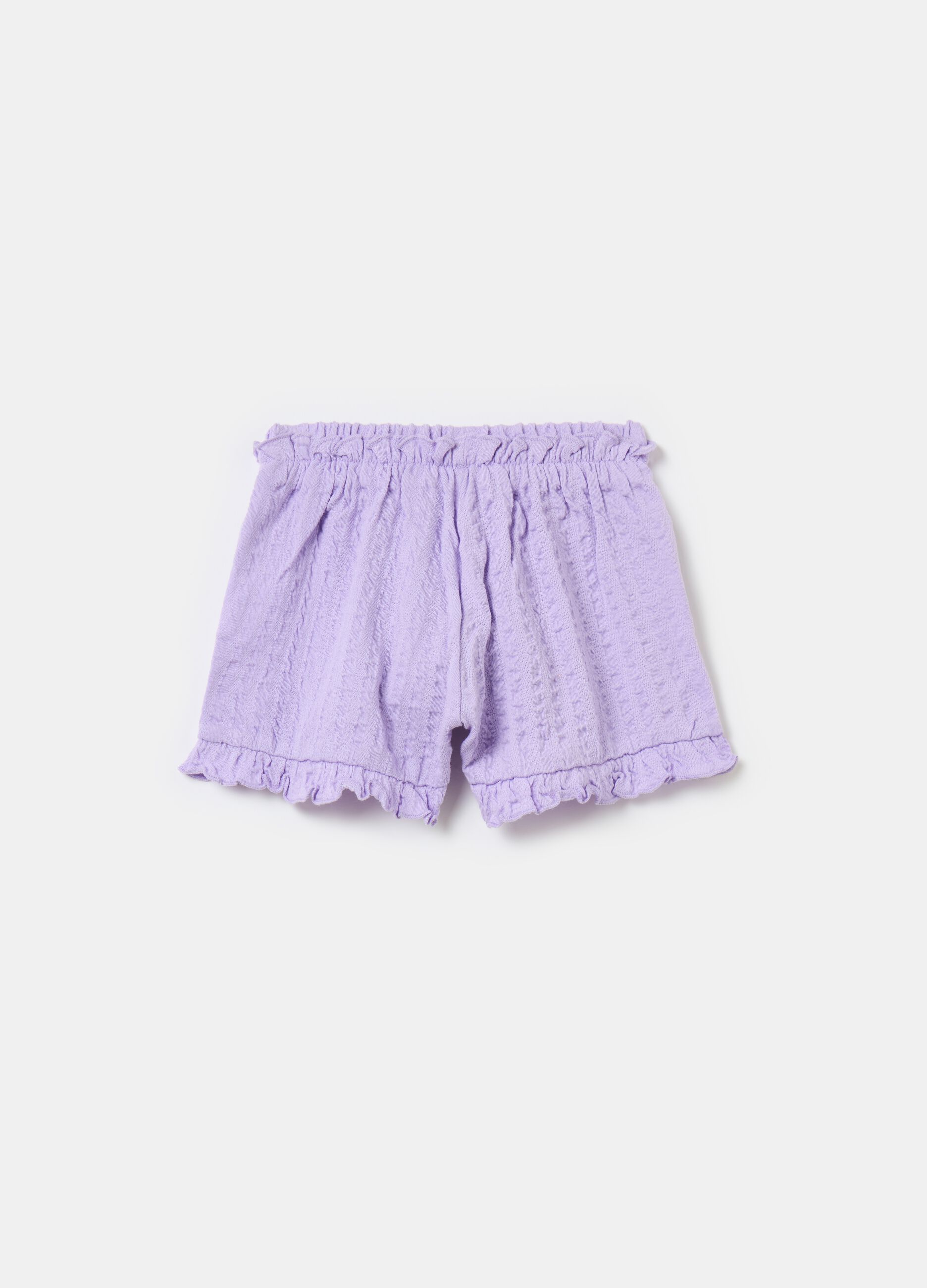 Jacquard shorts with frills