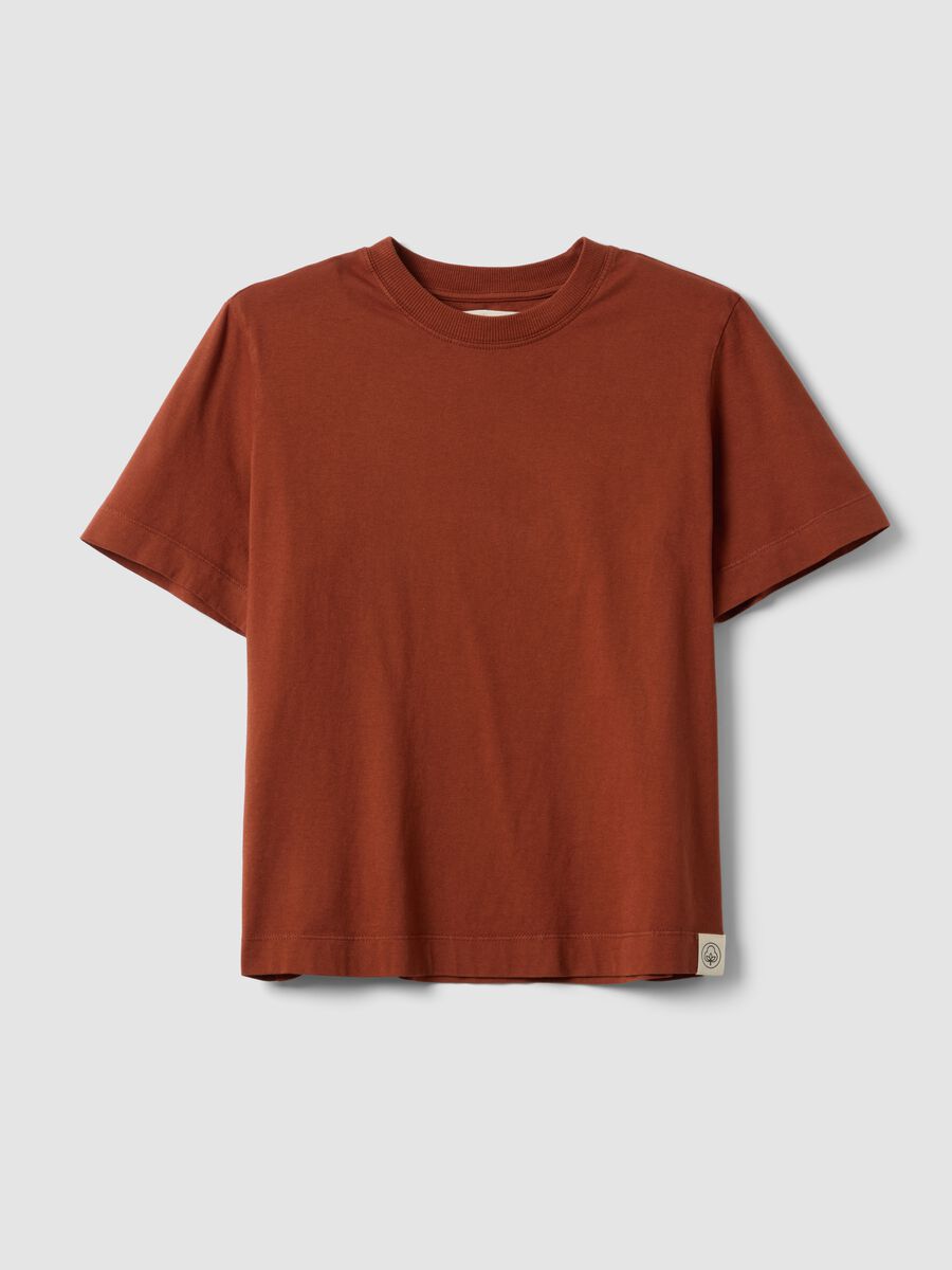 Red short-sleeved pure cotton T-shirt, regular fit_0