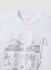 Wei&szlig;es T-Shirt aus reiner Baumwolle mit Frontprint, Regular Fit_5