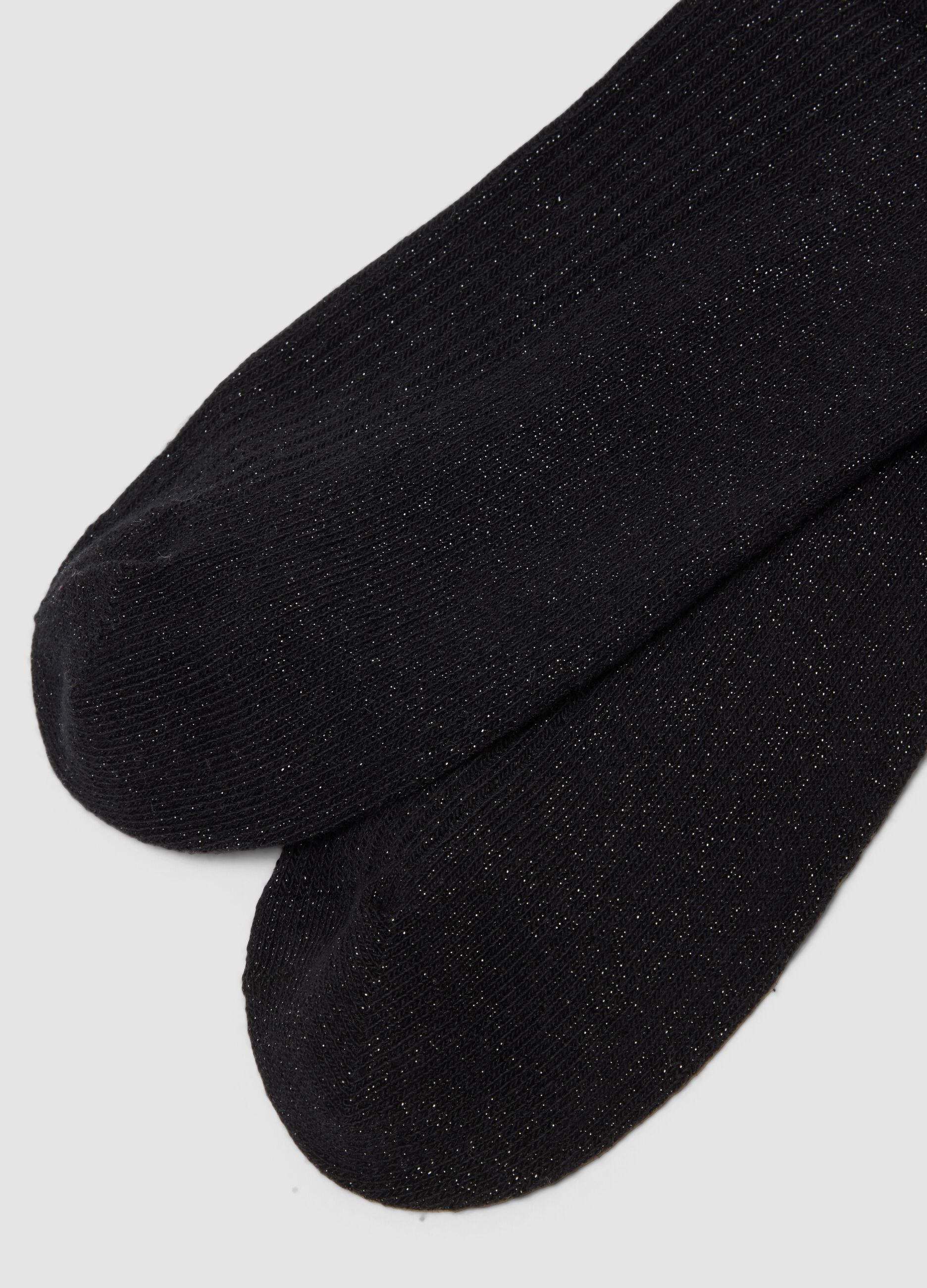 2er-Pack schwarze Socken aus elastischer Bio-Baumwolle