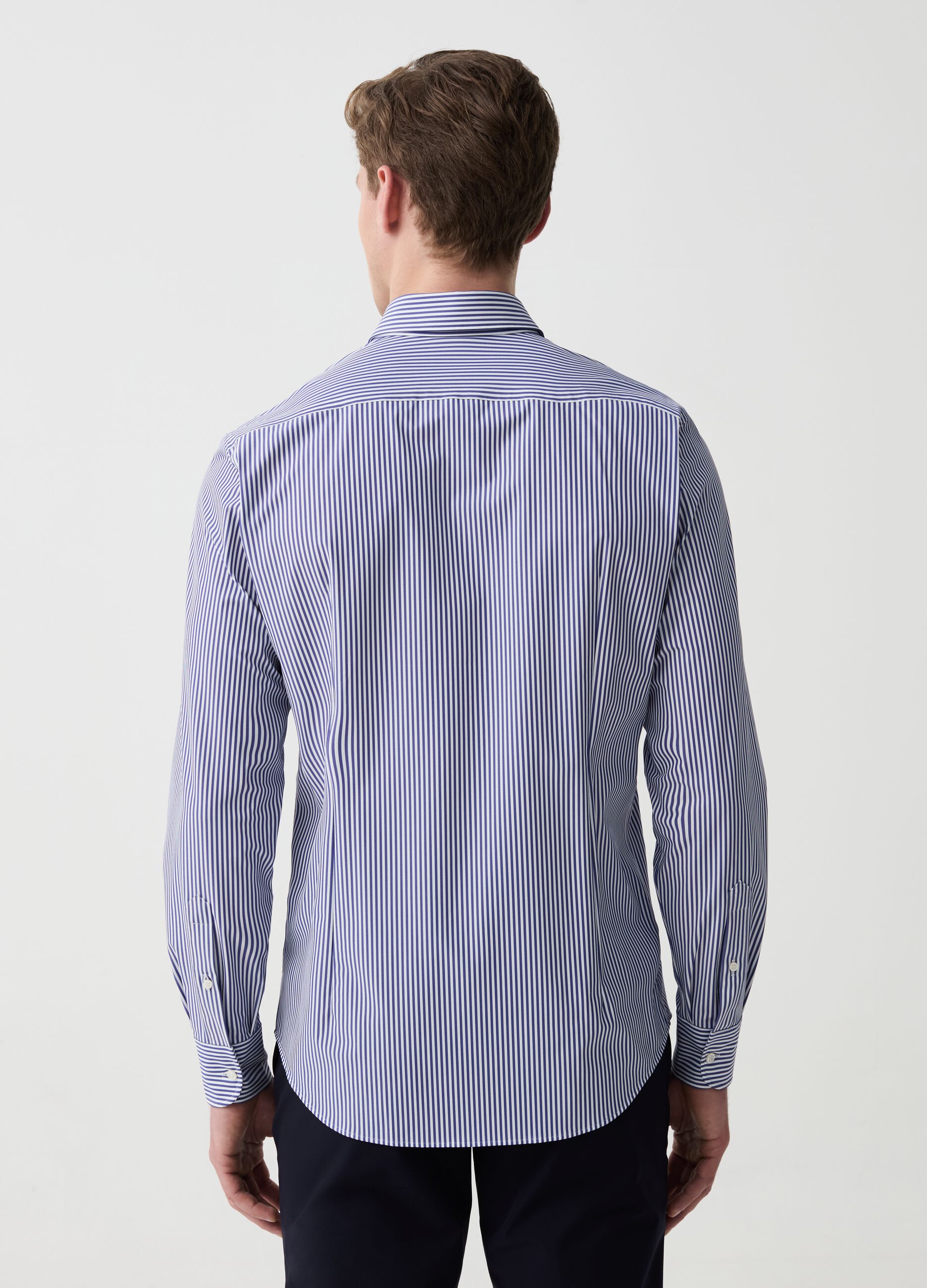 OVS Tech stretch slim-fit shirt with stripes