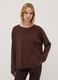 Brauner Pullover aus Viskosemix mit Blumenapplikationen, Regular Fit_0