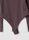 Body marrone in tessuto elasticizzato con Scollo madonna_8