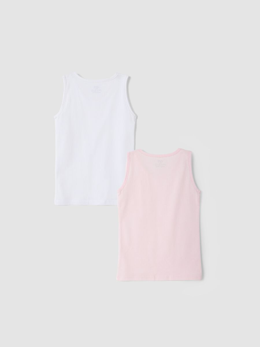 Bipack canotte rosa e bianco in puro cotone organico girocollo_1