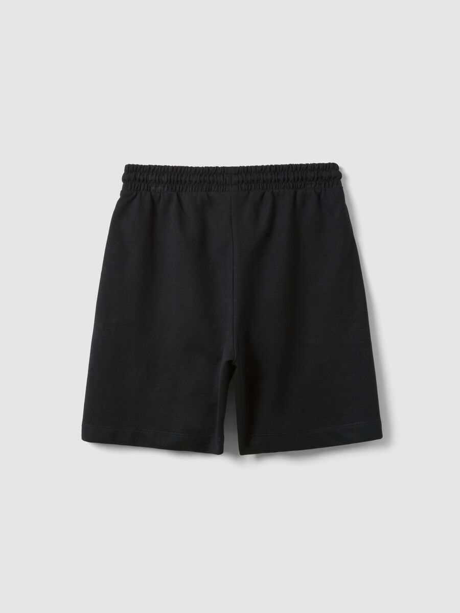 Girls&rsquo; pure cotton black relaxed fit shorts Chicago Bulls_1