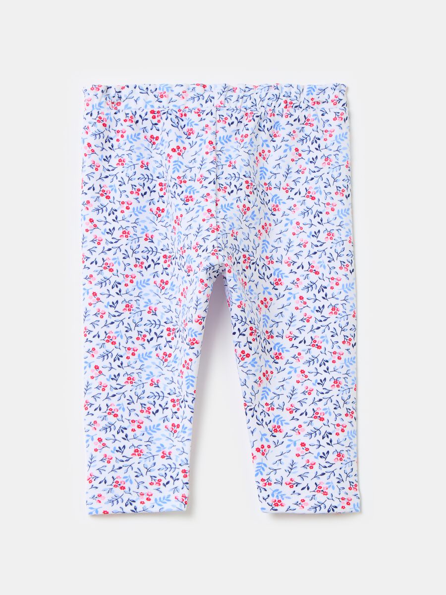 Organic cotton leggings with floral pattern_1