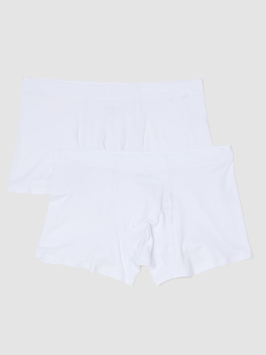 Regular-fit white stretch modal boxer shorts, 2-pack_0