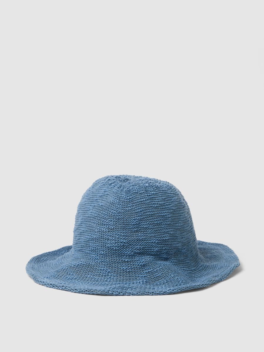 Light blue jersey knit cloche hat_0