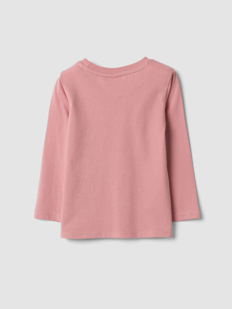 Pink organic cotton crew-neck T-shirt_1