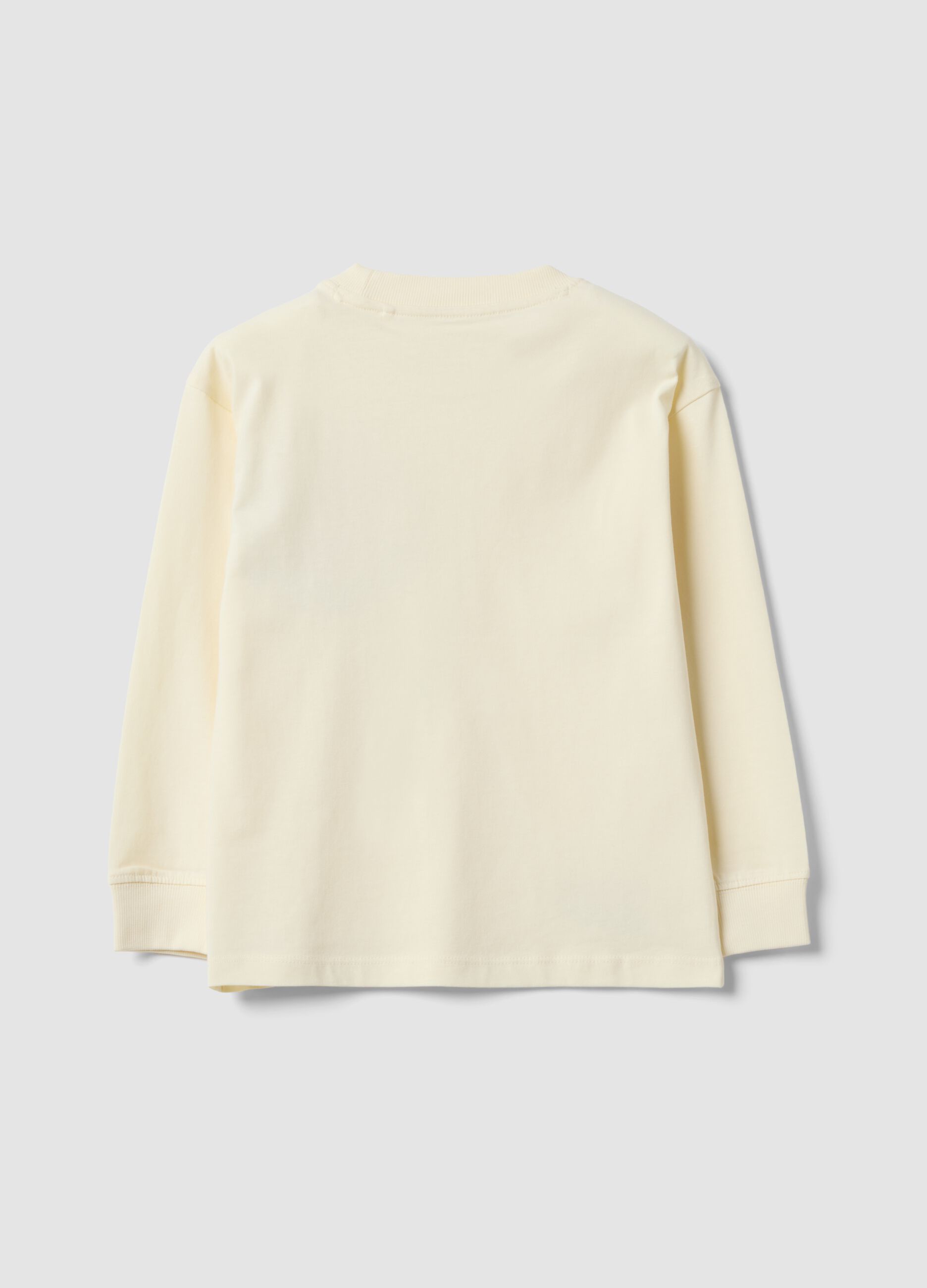 T-shirt bianca in puro cotone con girocollo e stampa Top Speed
