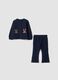 Blaues Set aus Stretch-Baumwolle mit Rundhalsausschnitt_0