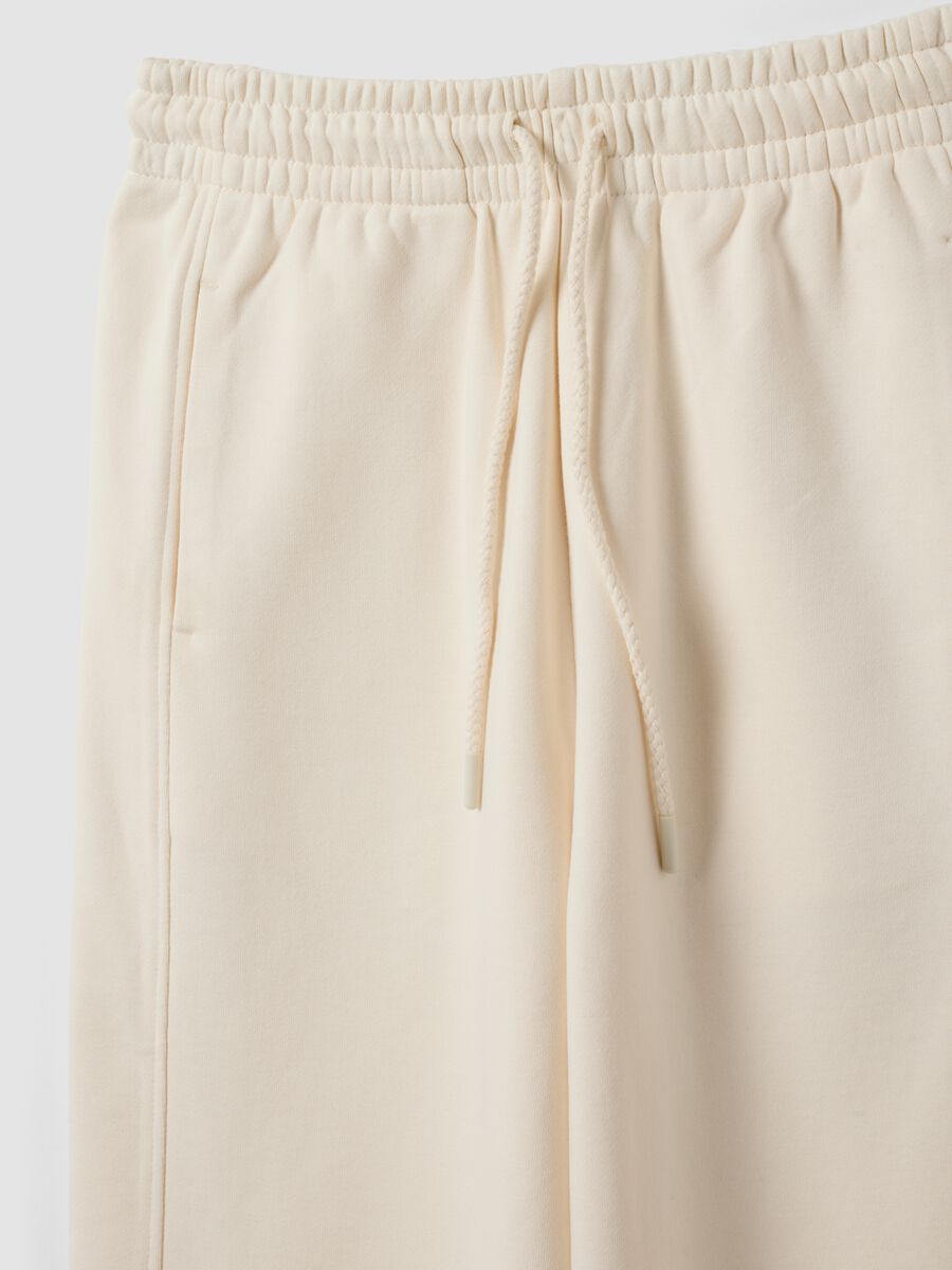 Jogger bianchi in misto cotone barrel fit_1