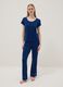 Blue Regular Fit Stretch Viscose Blend Pyjama Top_1