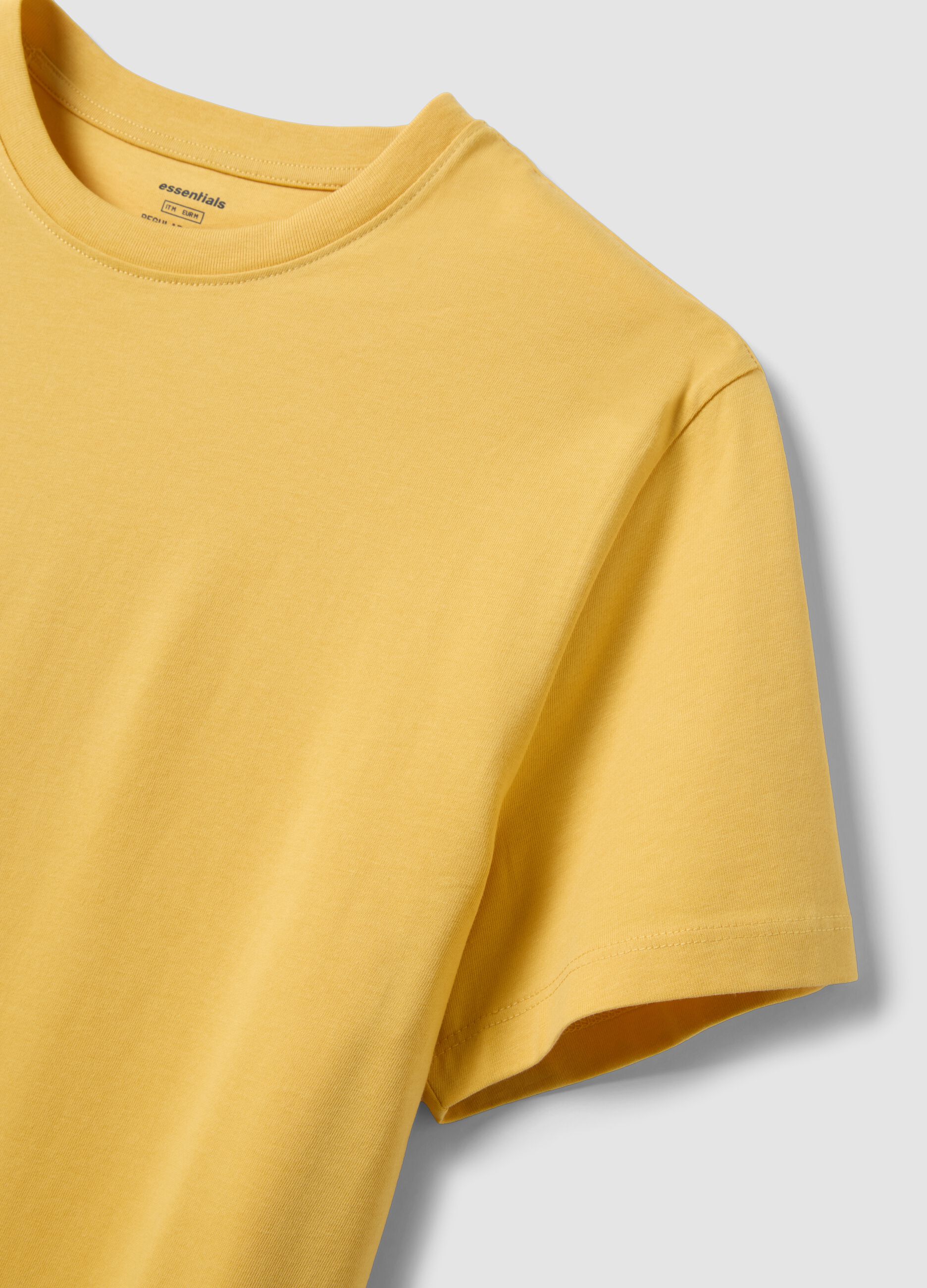 Yellow pure cotton short-sleeve T-shirt