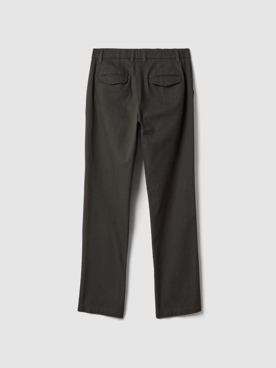 Green cotton chino trousers, regular fit_7