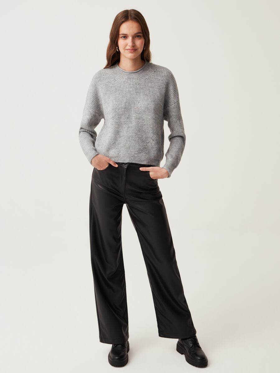 Palazzo trousers with shiny effect_0