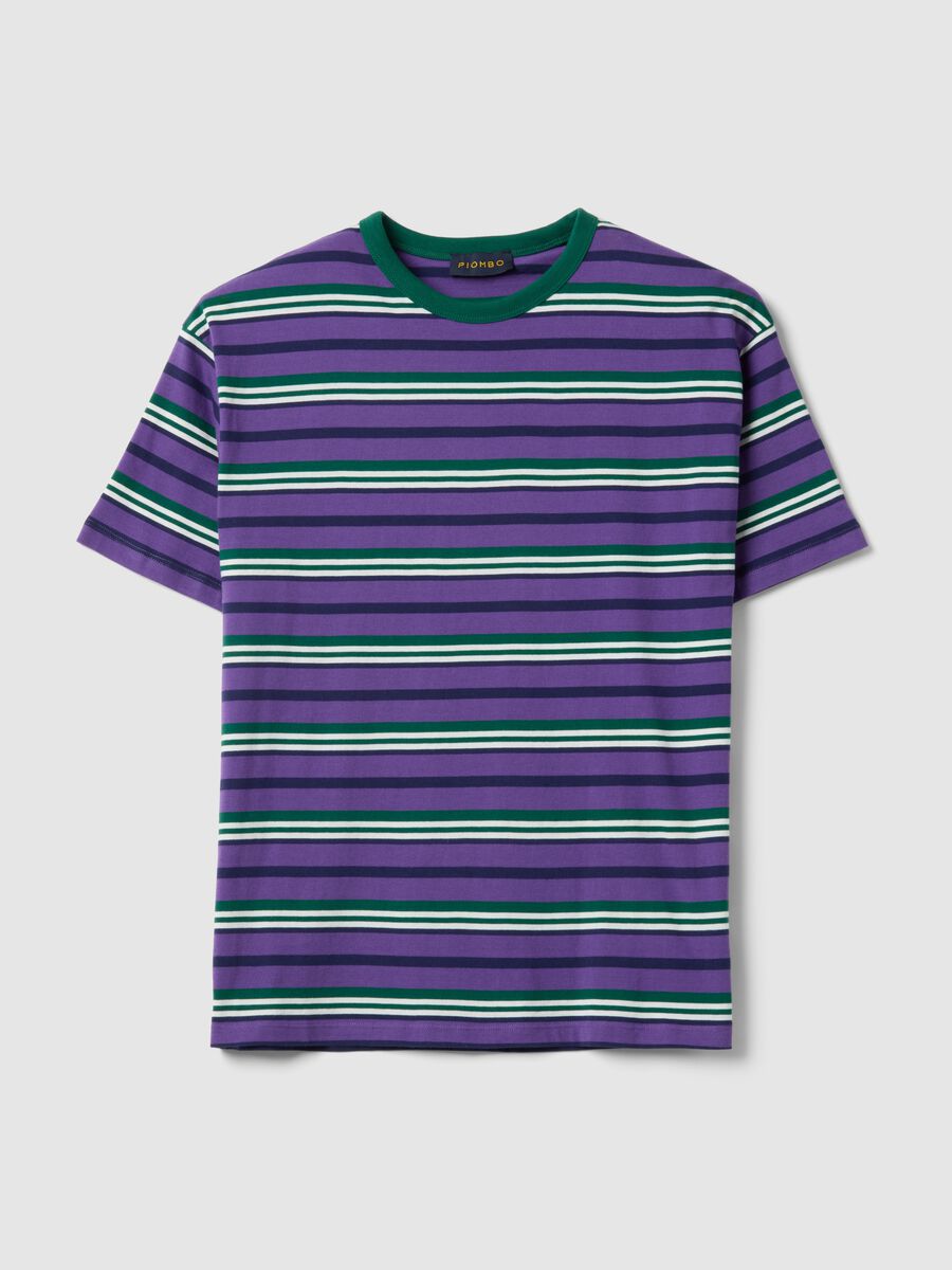 Multicolour striped pure cotton t-shirt regular fit_4