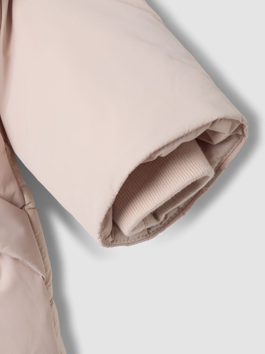 Pink padded hooded jacket, regular fit_3