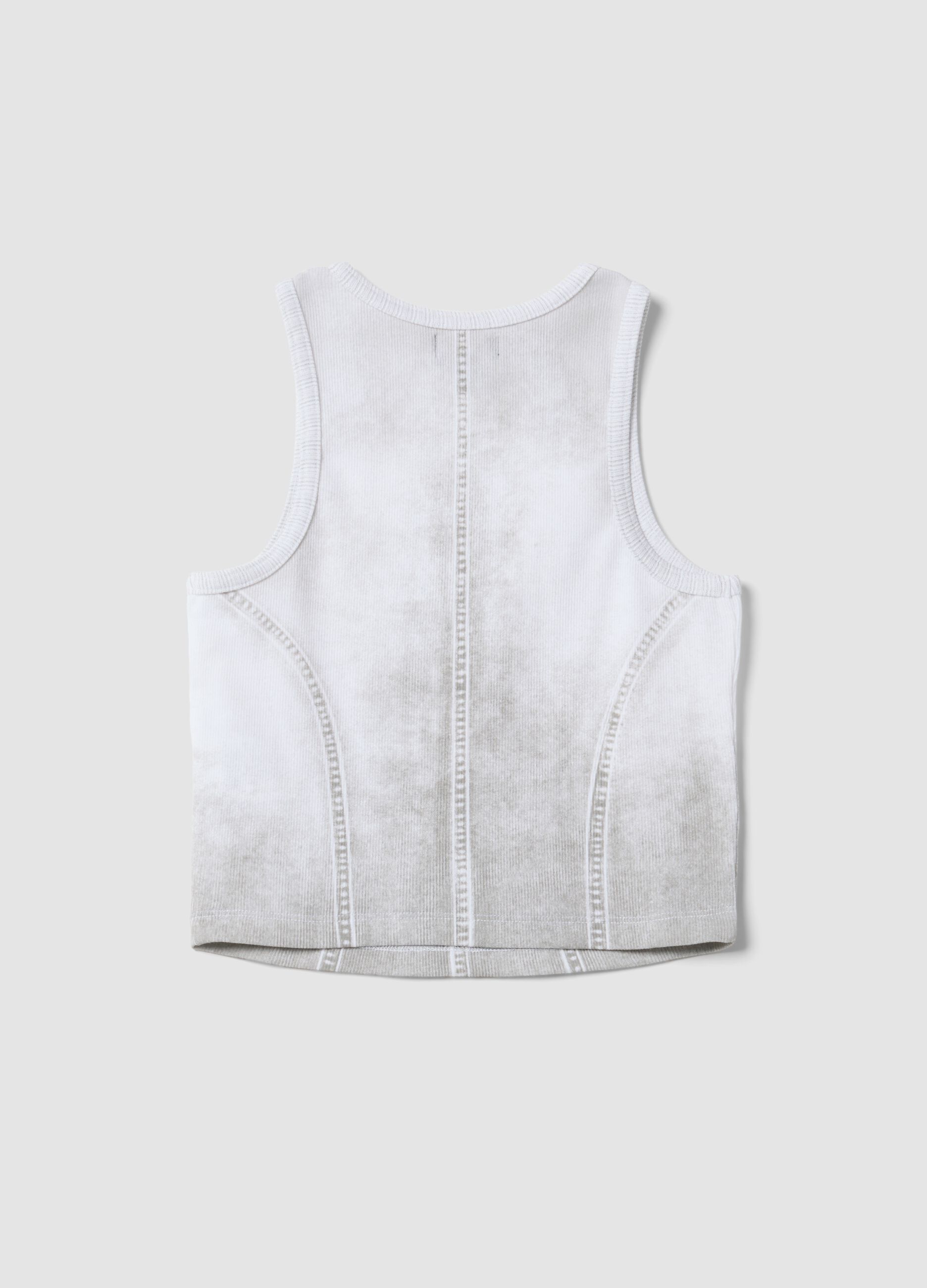 Girls&rsquo; white stretch-cotton fitted tank top