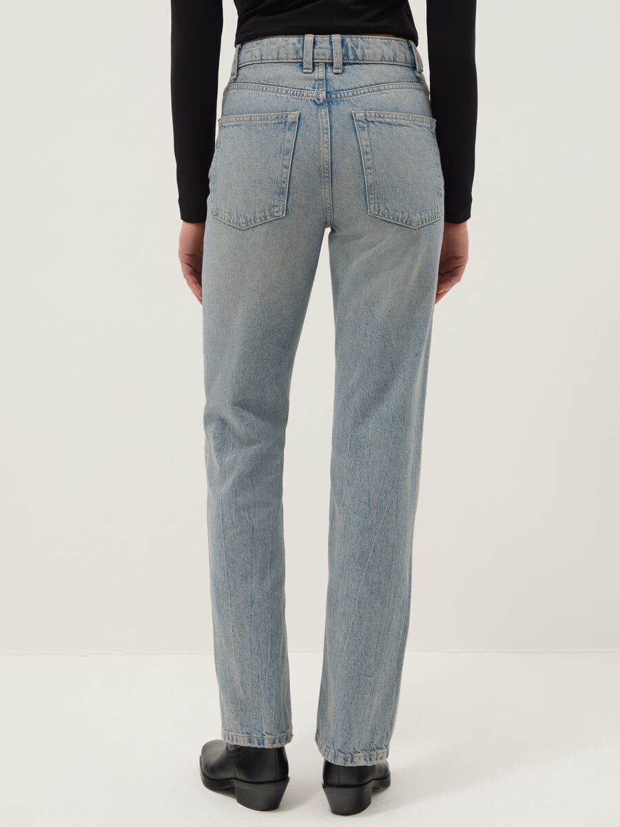 Pure Cotton Blue Straight Fit Jeans_2