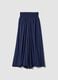 Weite blaue Hose aus reiner Viskose mit elastischem Bund, Regular Fit_4